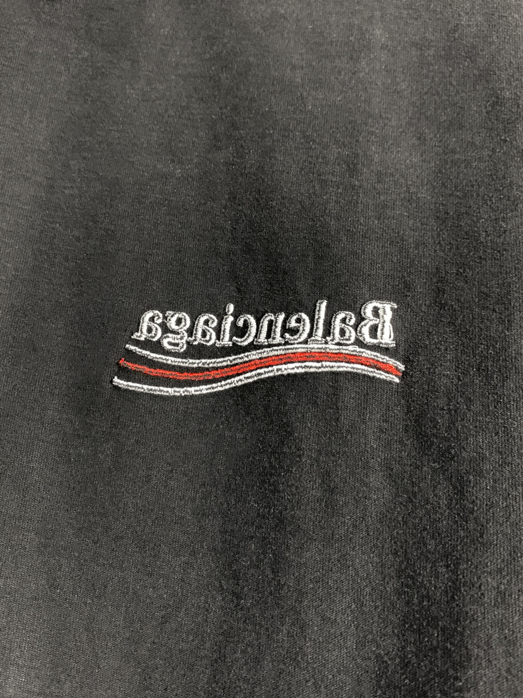 顶级） Balenciaga/巴黎世家 反转反穿(双面可穿)可乐刺绣圆领短袖T恤