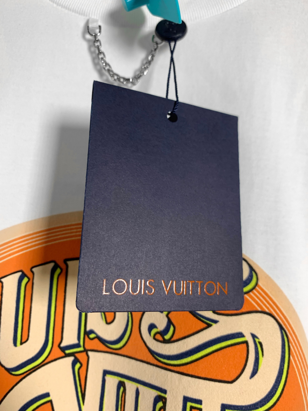 LOUIS VUITTON/路易威登 链条标识图案印花圆领短袖T恤