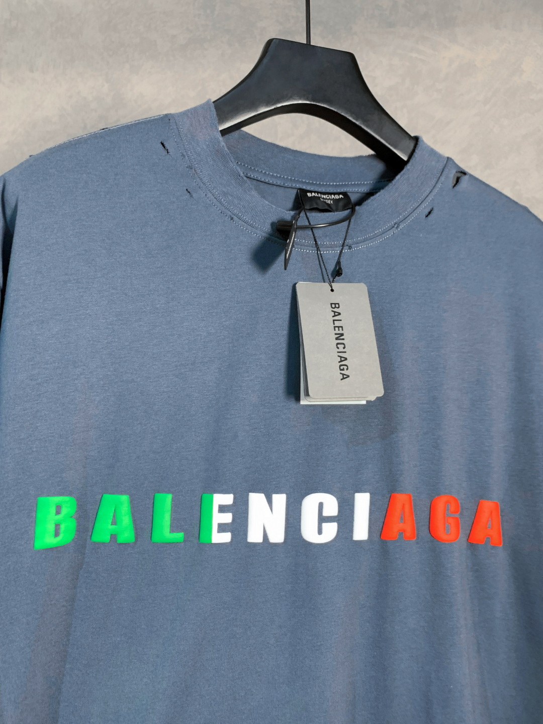 Balenciaga/巴黎世家 撞色发泡字母圆领短袖T恤