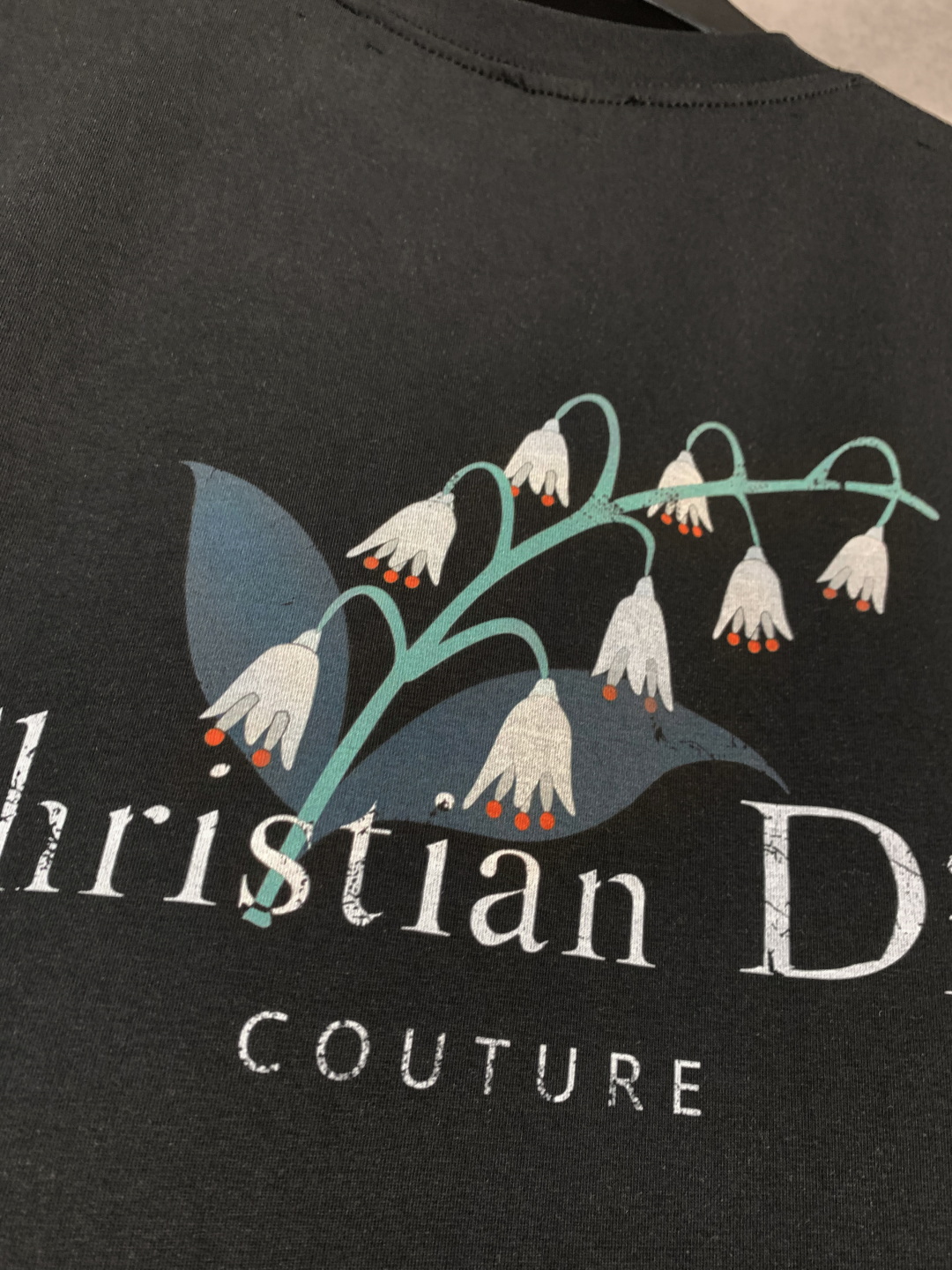 DIOR/迪奥 新款 铃兰花字母圆领短袖T恤