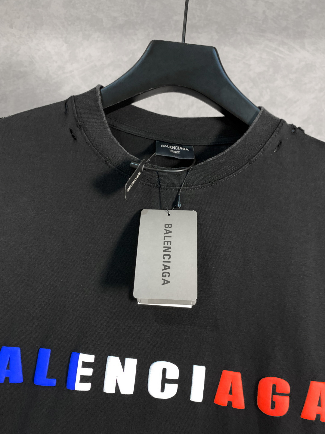 Balenciaga/巴黎世家 撞色发泡字母圆领短袖T恤