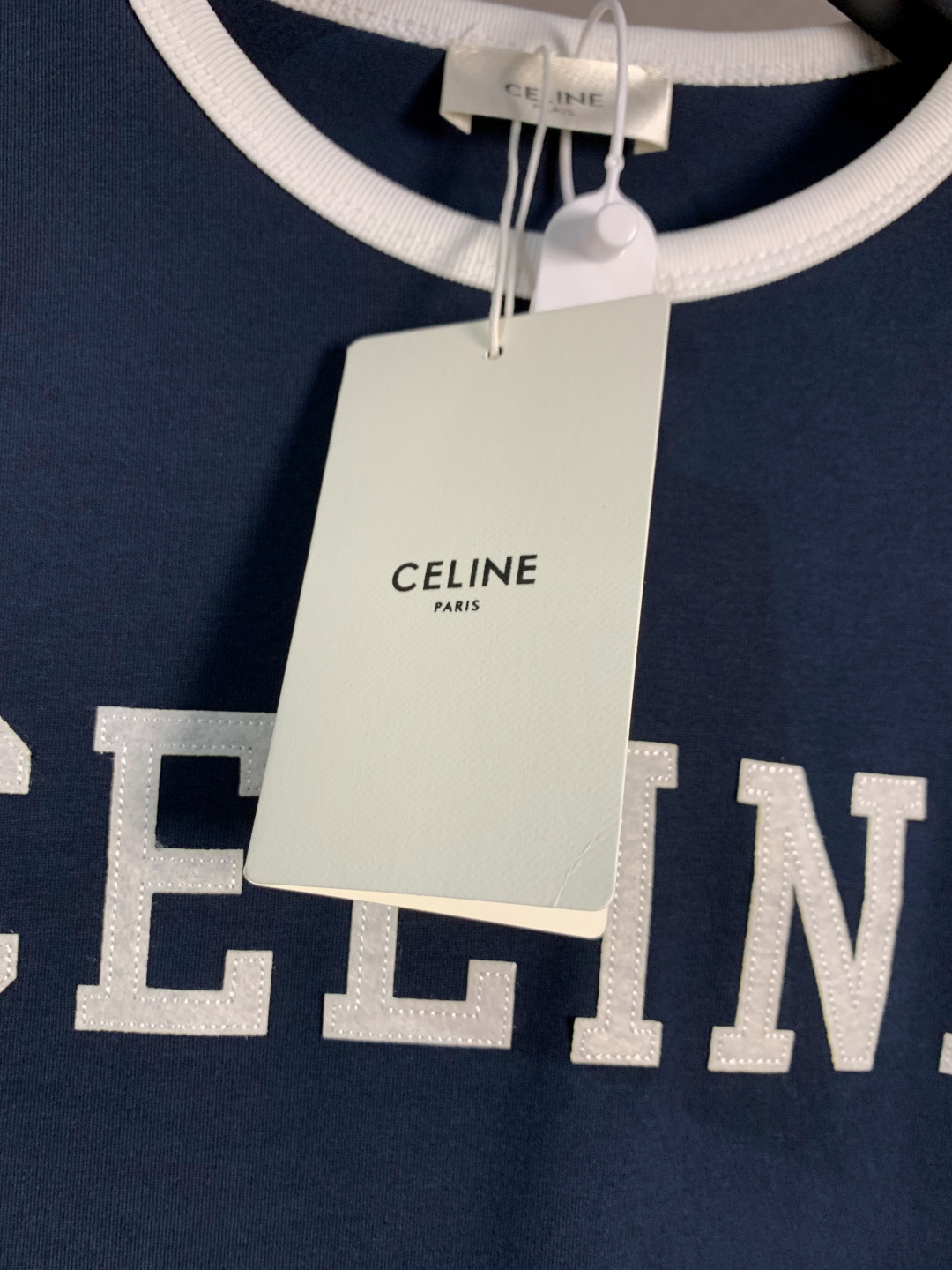 Celine 塞琳 贴布绣花字母圆领短袖T恤