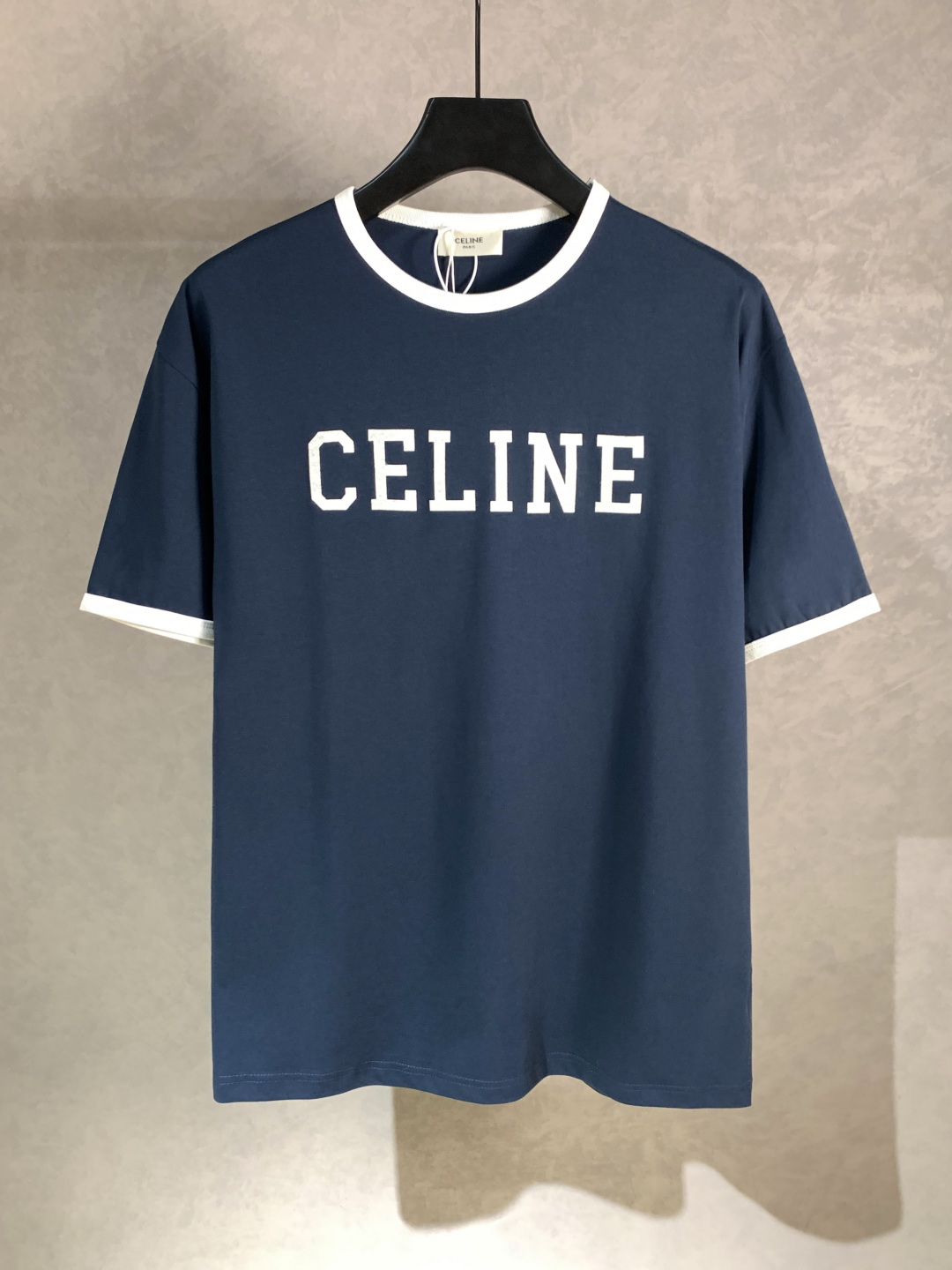 Celine 塞琳 贴布绣花字母圆领短袖T恤