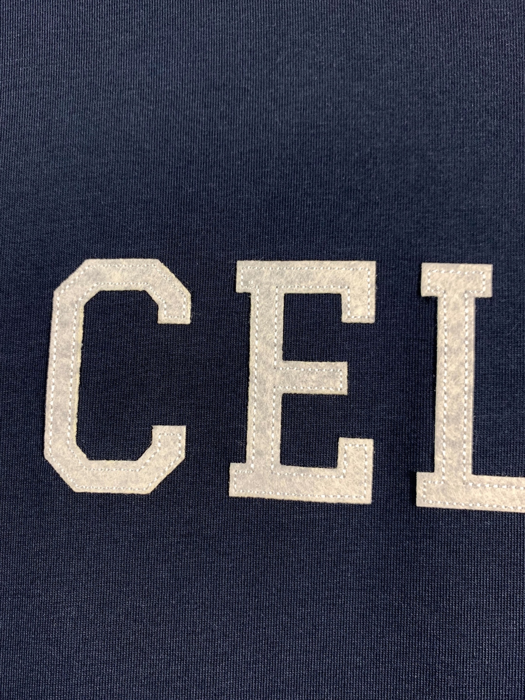 Celine 塞琳 贴布绣花字母圆领短袖T恤