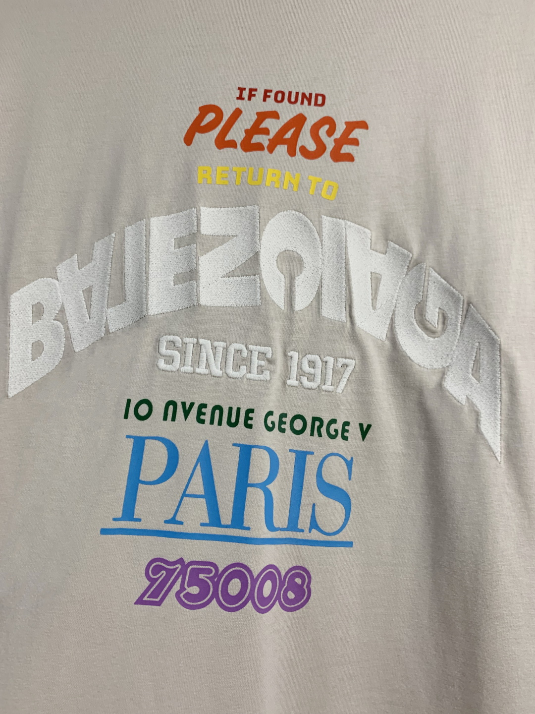High-end Balenciaga Embroidered T-shirts for Women in Multiple Sizes - 图片 6