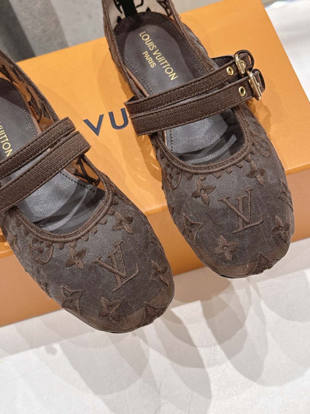 高版本出厂 Louis Vuitton ss26 new arrival LV驴牌春夏系列玛丽珍刺绣网面平底鞋单鞋 高版本出厂 Louis Vuitton ss26 new arrival LV驴牌春夏系列玛丽珍刺绣网面平底鞋单鞋