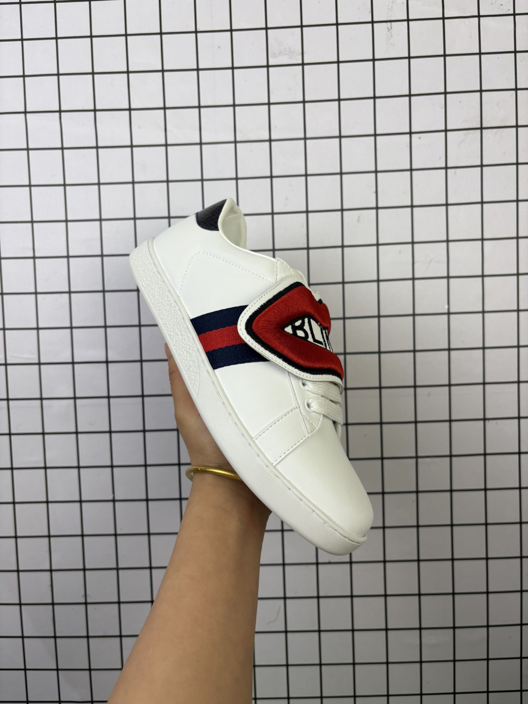 💰160 ✅古驰GUCCI古驰 Ace Embroidered Low-Top拼色刺绣系列低帮潮流百搭休闲板鞋 尺码:36-44 编码698