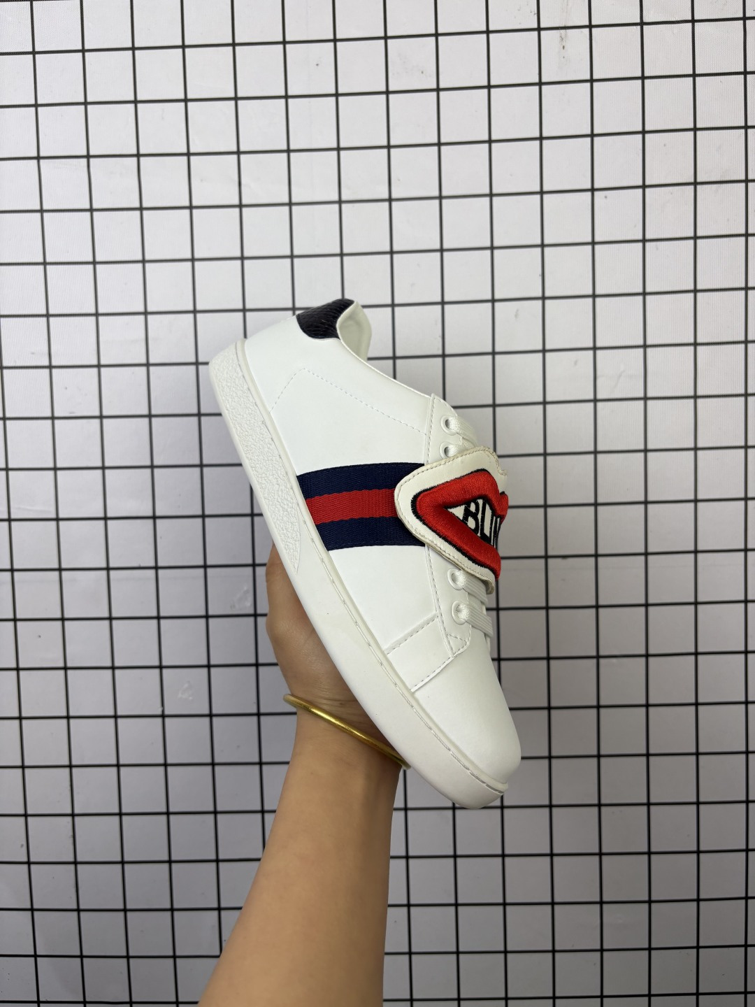 💰150 公司级✅GUCCI古驰 ACE BLIND FOR LOVE皮革 低帮时尚板鞋 尺码:35-45 编码762