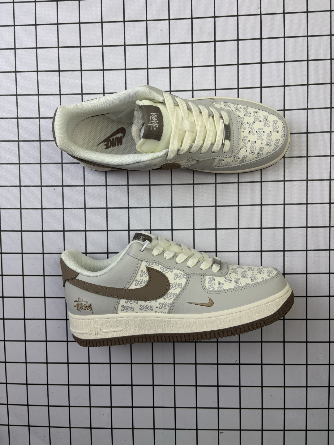 Nike/耐克 男女鞋真标半码制,原楦原纸版数据开发版型,采用固色猪巴革鞋面材质,内置全掌Air Sole气垫❗创意定制配色,法国顶级高奢品牌·路易威登Louis Vuitton x Nike Air Force 1 07 LV8 Low"LV"空军一号经典百搭休闲运动板鞋“ ZH2598-307 类型:男女鞋