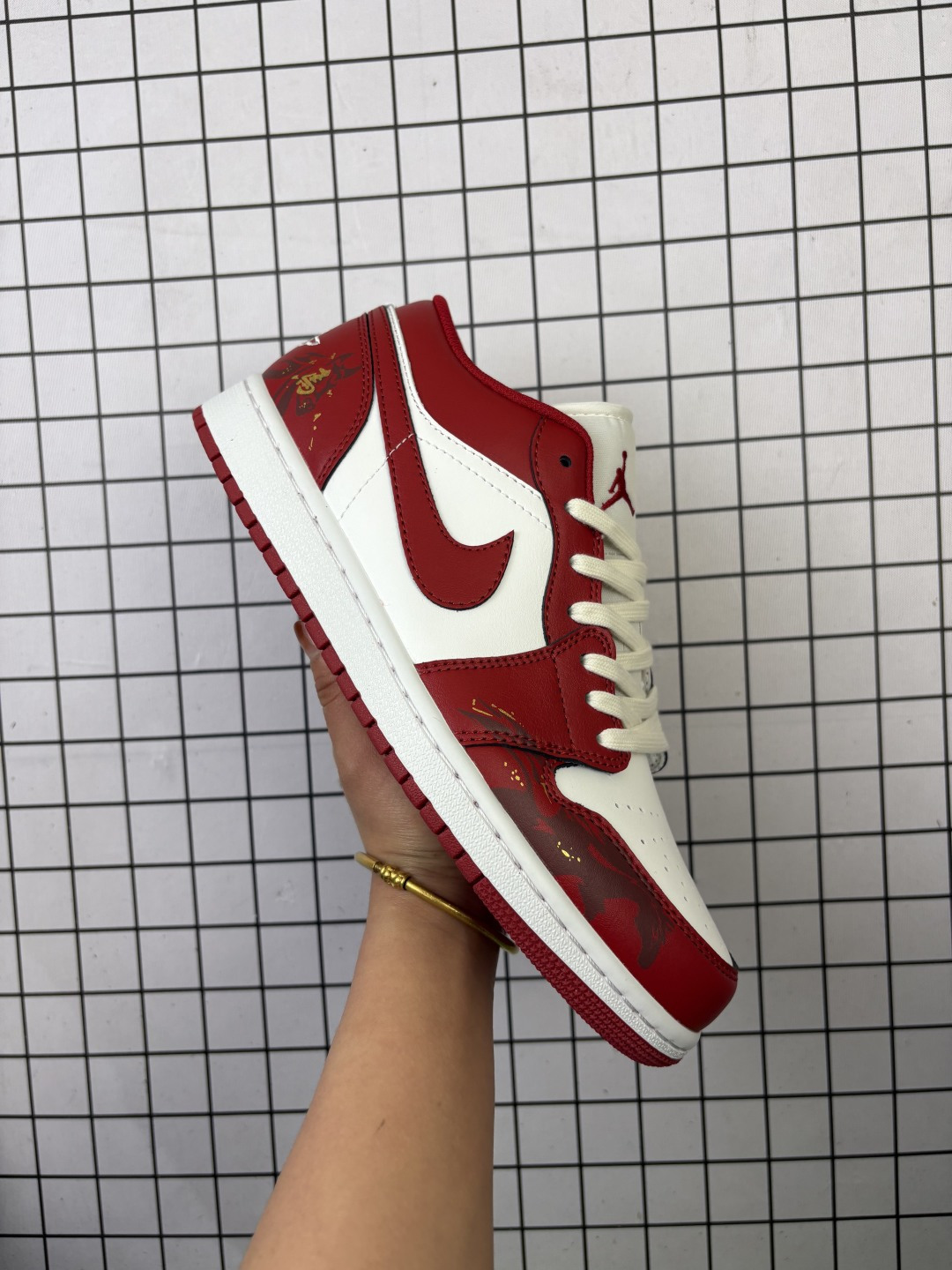 🈴💰160 【定制球鞋】Jordan Air Jordan 1 Low 新春福马 特殊礼盒 CNY马年 新中式 国风 减震 低帮 复古篮球鞋 男女款 红色 主货号:553558-166（team509-新春福马SBOX 尺码36-46带半码 编码757
