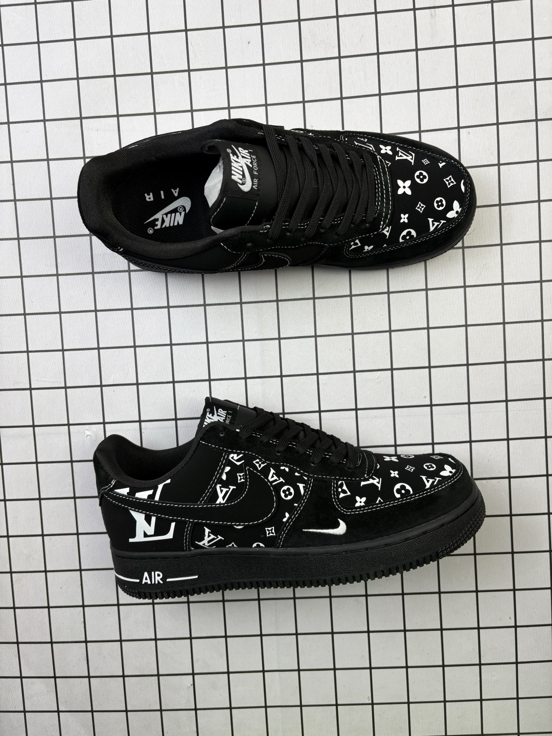 Nike/耐克 男女鞋真标半码制,原楦原纸版数据开发版型,采用软质荔枝纹牛剖革鞋面材质,内置全掌Air Sole气垫❗创意定制配色,法国顶级高奢品牌·路易威登Louis Vuitton x Nike Air Force 1 07 LV8 Low"LV Monogram"空军一号经典百搭休闲运动板鞋“ SS1979-001 类型:男女鞋