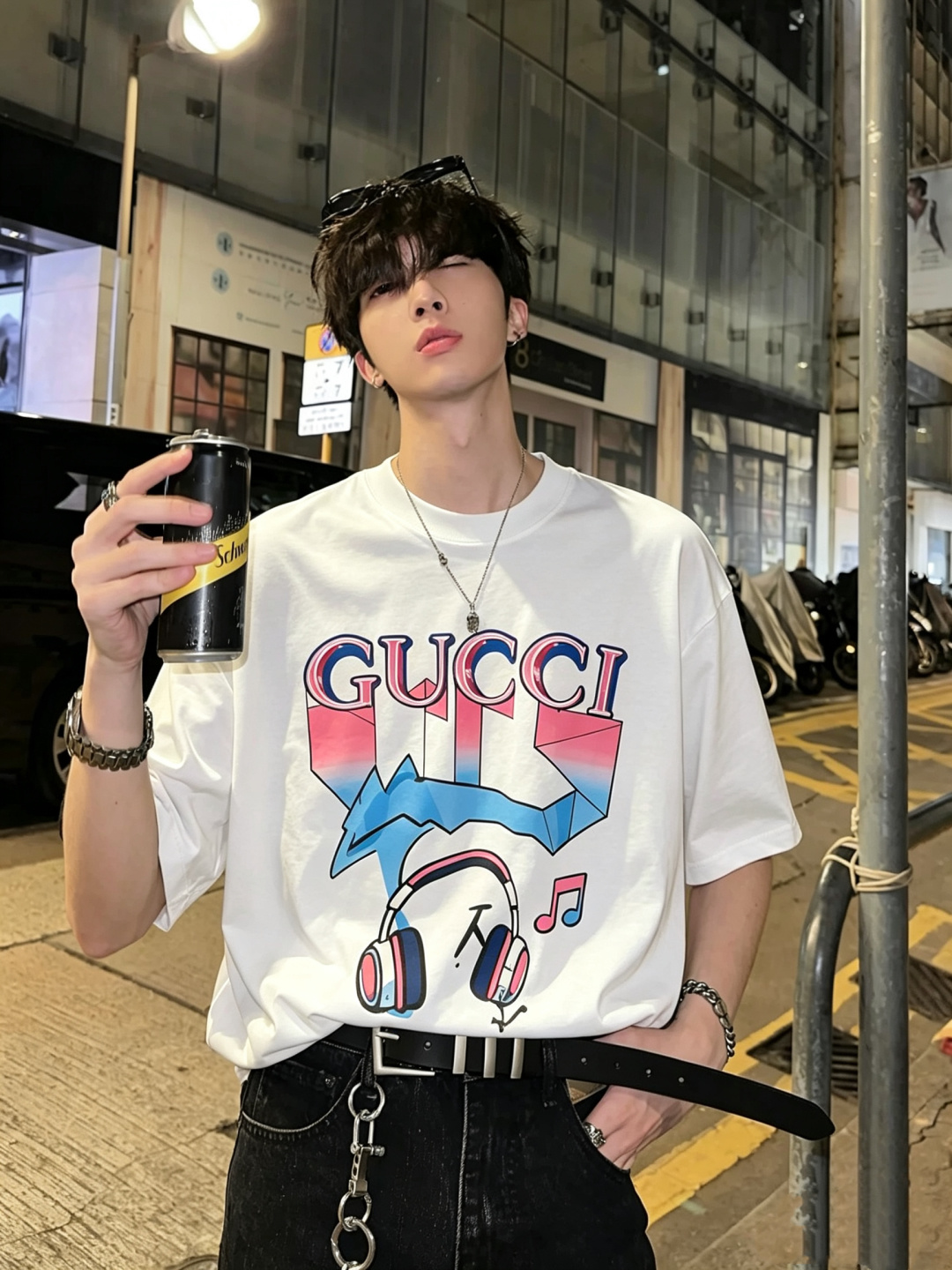 Gucc*古家 2026春夏新款男女同情侣款👫休闲宽松棉质圆领短袖T恤衫！贸易公司渠道稀出，同步官网发售