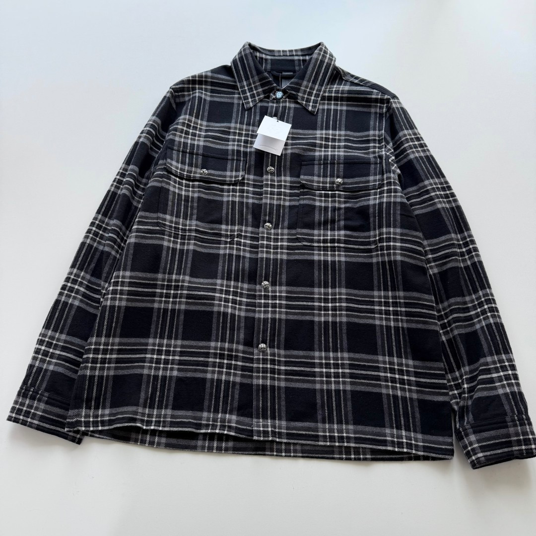 NO:754968,The highest version of the new spring, in stock, Chrome Hearts pure cotton flannel plaid shirt, completely aligned horizontally and vertically, front and back, silver-plated correct hardware buttons, SMLXL code, Chrome Hearts-clothing, chrome hearts, chrome hearts,19860909最高版 开春新款 现货 Chrome Hearts克罗心纯棉法兰绒 格子衬衣 横竖前后完全对格 镀银正确五金纽扣 SMLXL码,克罗心-服装,chrome hearts,chrome hearts,,Women's clothing