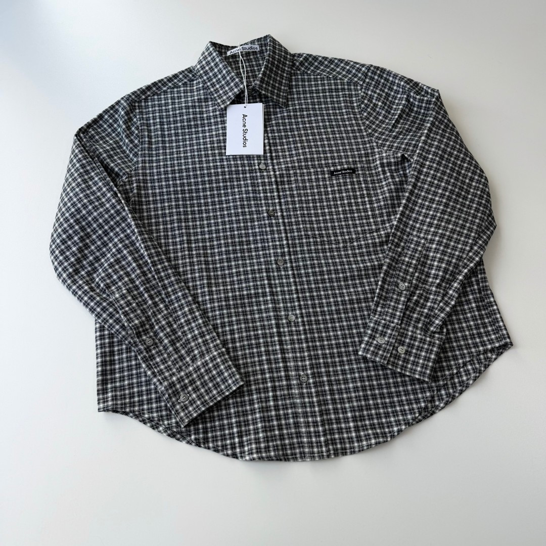 NO:754995,Spring new style, ready-made Acne Studios black and white plaid shirt, custom-made pure cotton fabric, completely aligned vertically and horizontally, molded real mother-of-pearl buttons, SMLXL size, men's clothing, acne studios, dior,19860909开春新款 现货 Acne Studios黑白格子衬衣 定制纯棉面料 做工横竖完全对格 开模真贝母纽扣 SMLXL码,男装,acne studios,dior,,Women's clothing
