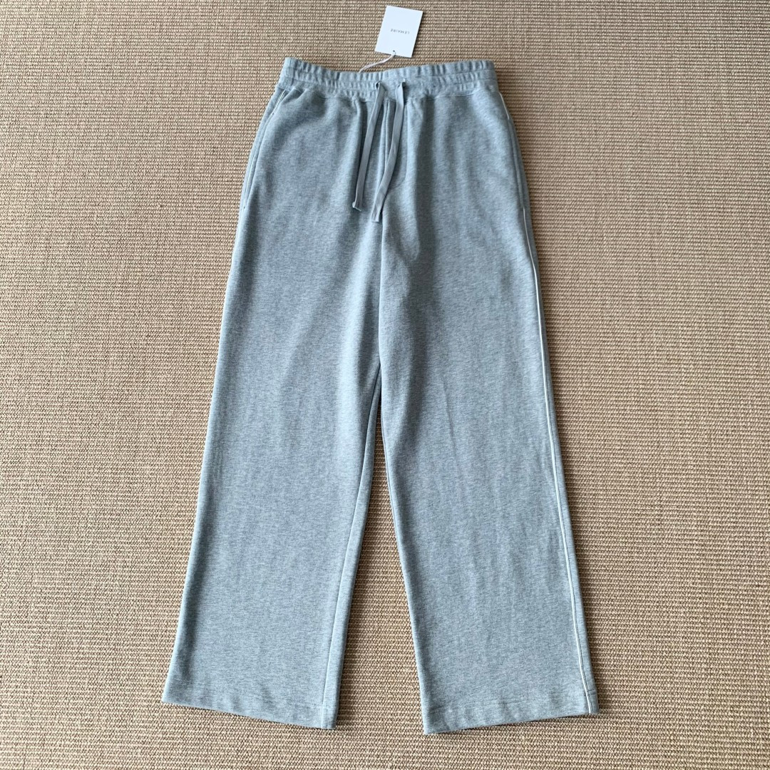 NO:785761,Lemaire side seam contrasting white line straight-leg loose sweatpants trousers minimalist high-end single product 320 grams of pure cotton fabric for commuting in all seasons smlxl size ready stock, women's clothing,19860909Lemaire 侧缝撞色白线直筒宽松卫裤长裤 极简高级单品 320克重纯棉面料四季通勤 smlxl码 现货,女装,,Women's clothing