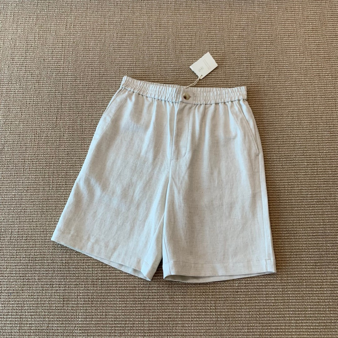 NO:886221,Brunello Cucinelli linen cotton shorts, customized AB raw hemp color AB herringbone fabric, versatile and comfortable upper body with advanced relaxation, SMLXL code, ready for sale, men's clothing, brunello cucinelli, shorts,19860909Brunello Cucinelli亚麻棉短裤 定制AB原麻色AB人字纹面料 上身百搭舒适 自带高级松弛感 SMLXL码 现货,男装,brunello cucinelli,shorts,,Women's clothing