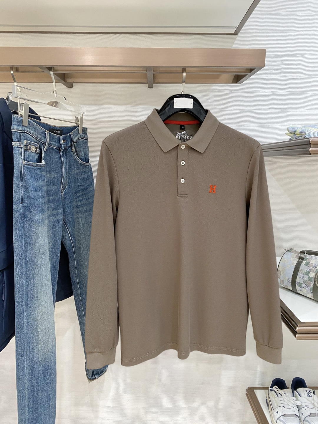 🌾 开春新品 爱马仕 独家专供新款原单男士Polo长袖高端定制 高版本 时尚百搭爆款⚠️⚠️✨✨原版进口