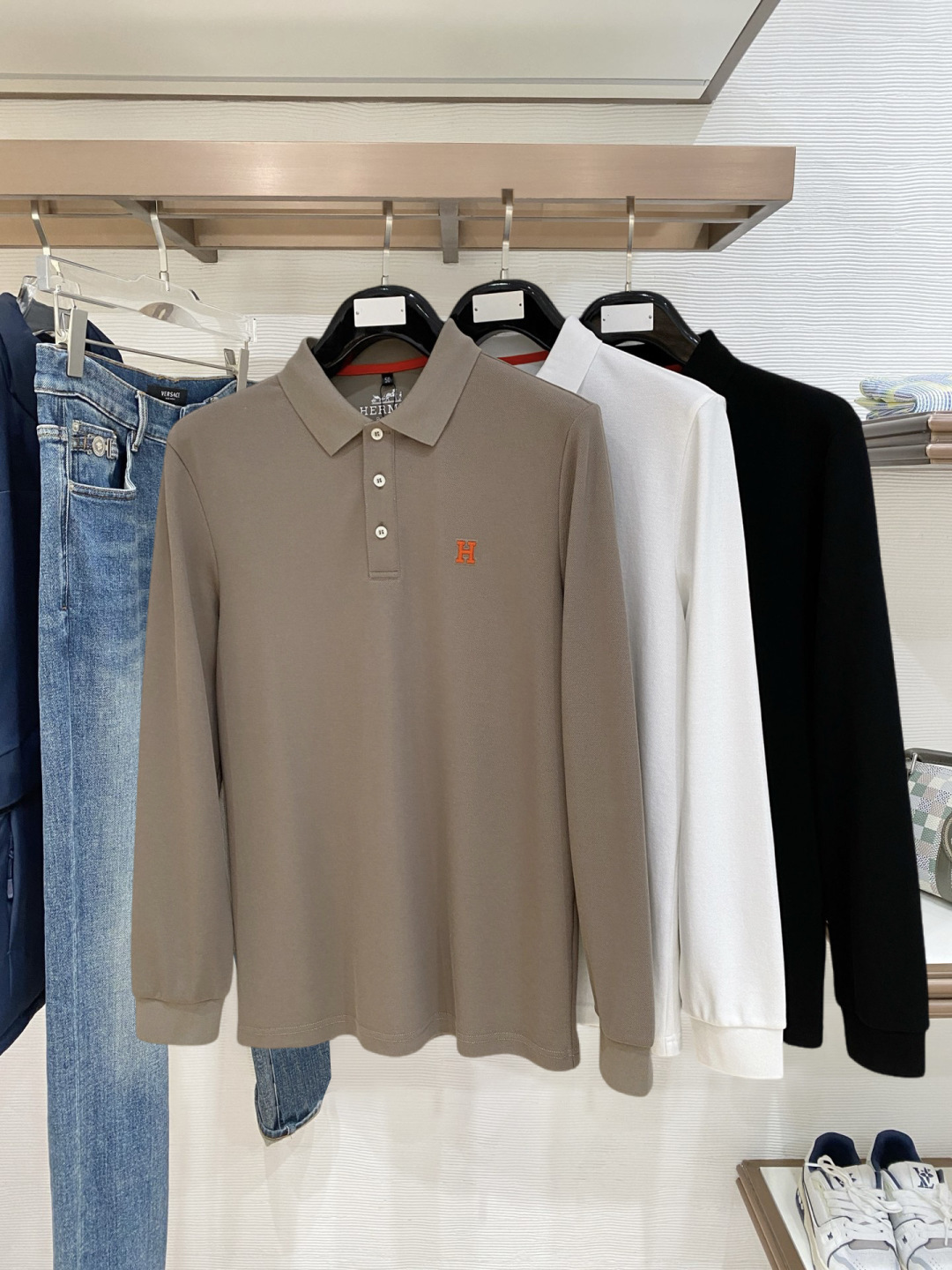 🌾 开春新品 爱马仕 独家专供新款原单男士Polo长袖高端定制 高版本 时尚百搭爆款⚠️⚠️✨✨原版进口