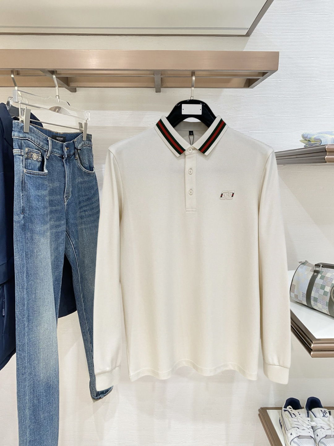 🌾 开春新品 古驰 独家专供新款原单男士Polo长袖高端定制 高版本 时尚百搭爆款⚠️⚠️✨✨原版进口纯