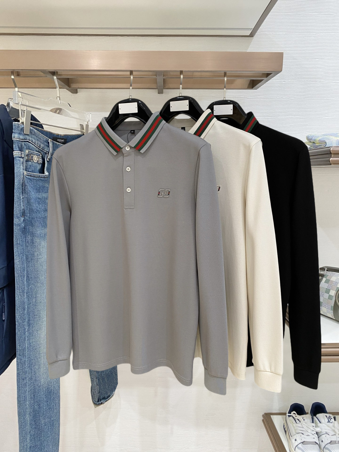 🌾 开春新品 古驰 独家专供新款原单男士Polo长袖高端定制 高版本 时尚百搭爆款⚠️⚠️✨✨原版进口纯