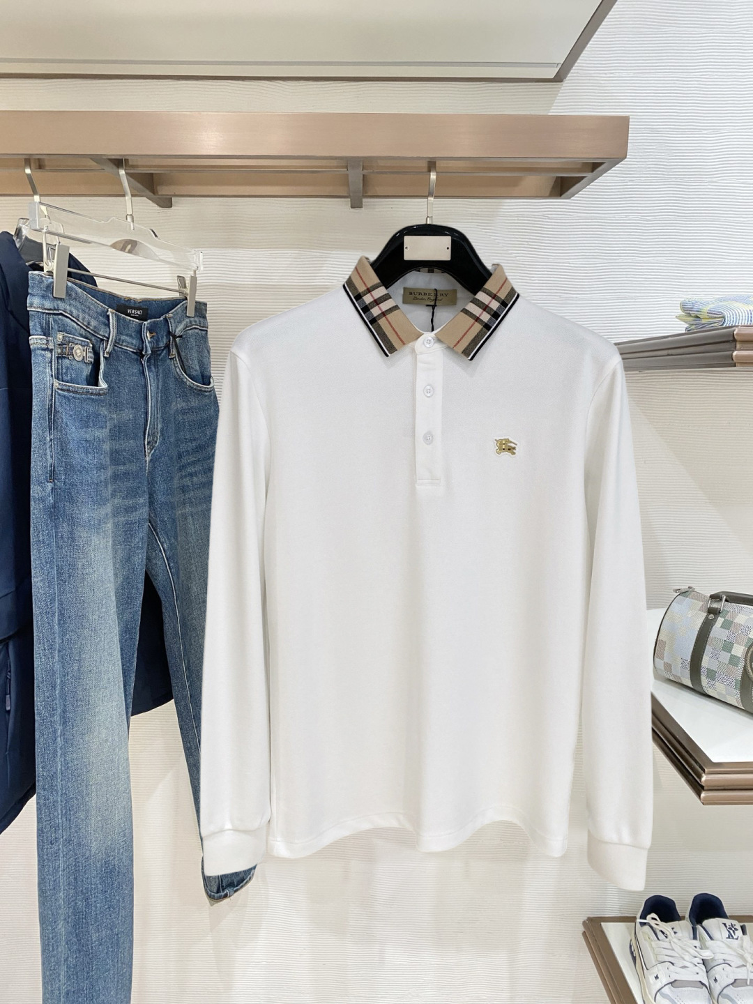 开春新品 巴宝莉独家专供新款原单男士Polo长袖高端定制 高版本 时尚百搭爆款⚠️⚠️✨✨原版进口纯棉面