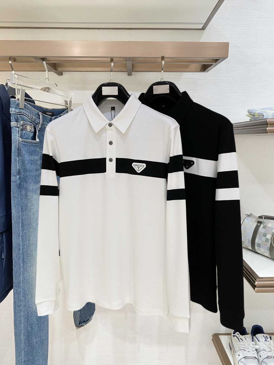 开春新品 普拉达独家专供新款原单男士Polo长袖高端定制 高版本 时尚百搭爆款⚠️⚠️✨✨原版进口纯棉面