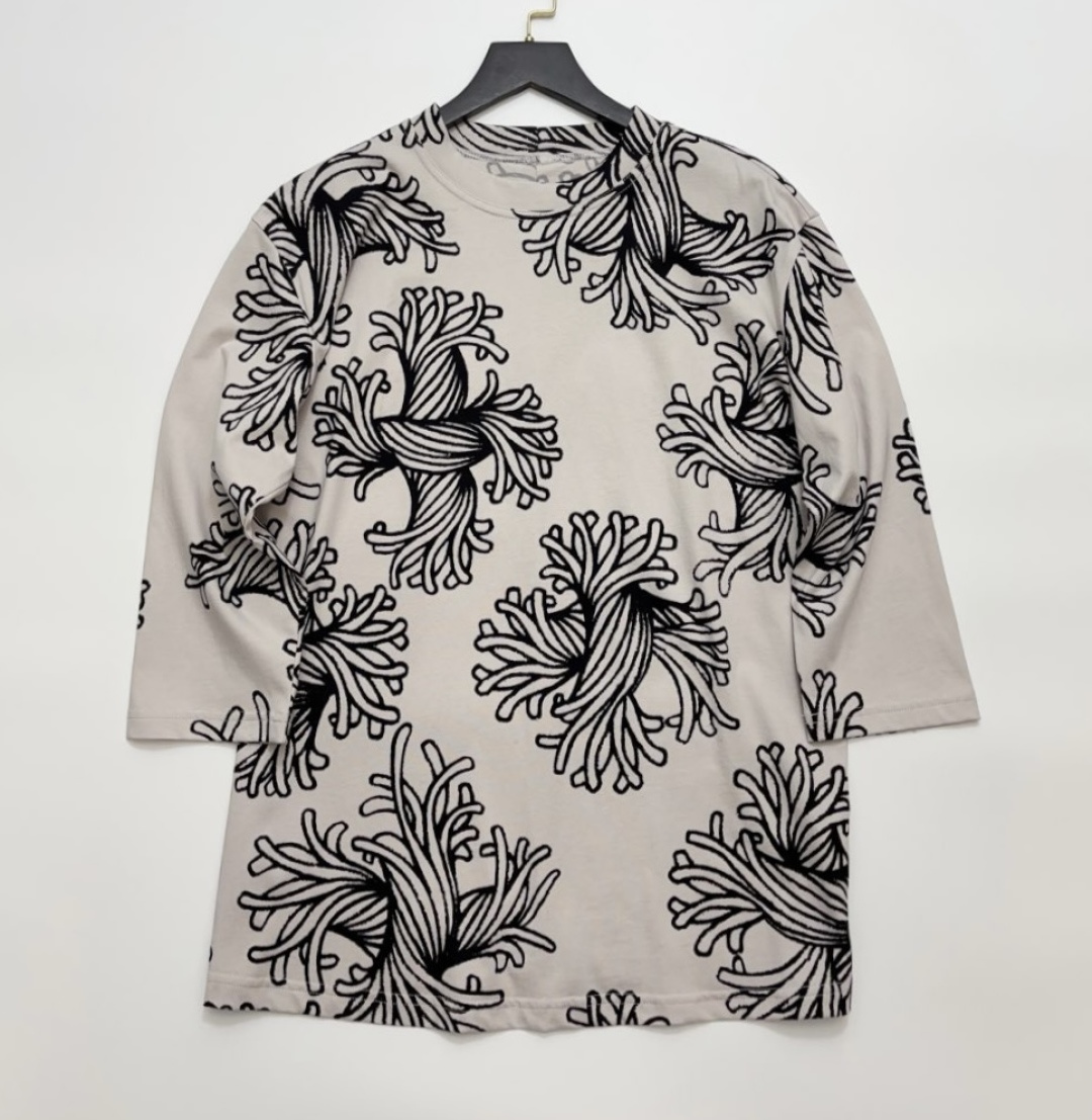 Christopher Nemeth Hemp Rope Retro Knot Print Back Seam Relaxed Half Sleeve T-Shirt