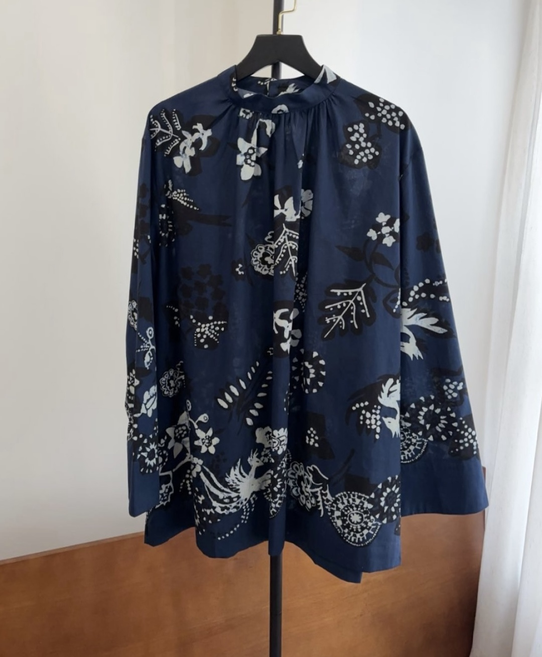 All-cotton Phoenix Print Shirt Dark Blue (Tag cut)