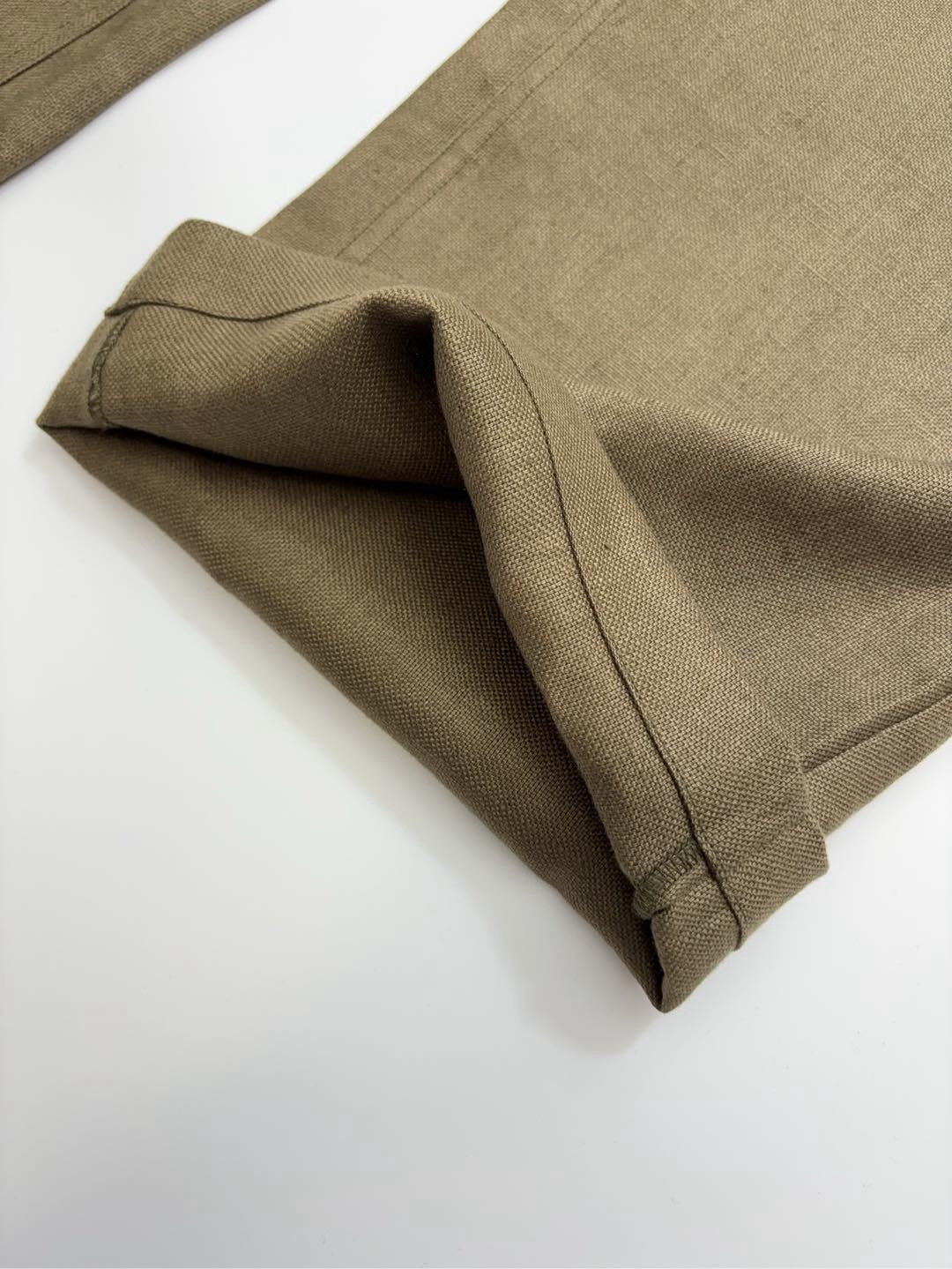 Retro mustard green comfortable linen casual loose slimming straight-leg pants casual pants (0.44kg) - View 12