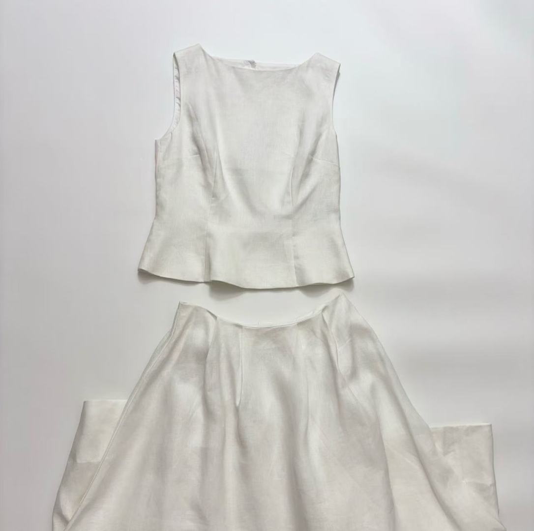 Reformation Moya Linen Co-ord Set with Sleeveless Top and Skirt