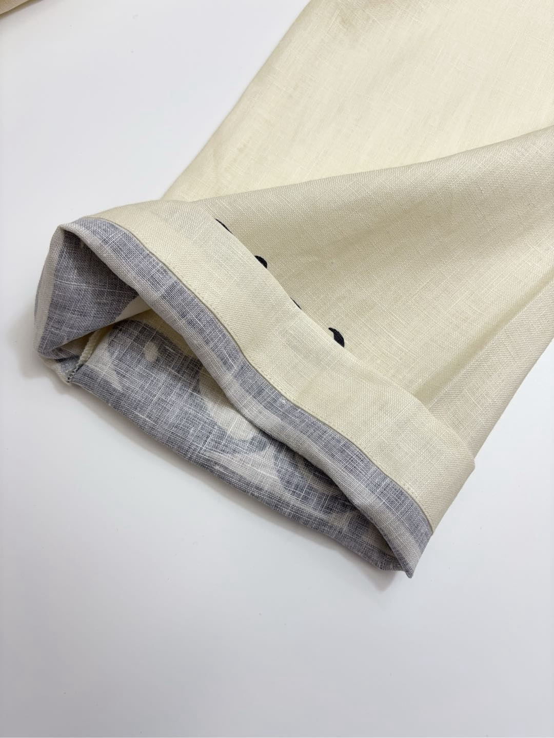 Linen printed wrap long-sleeved dress resort style beach vacation long dress - View 10