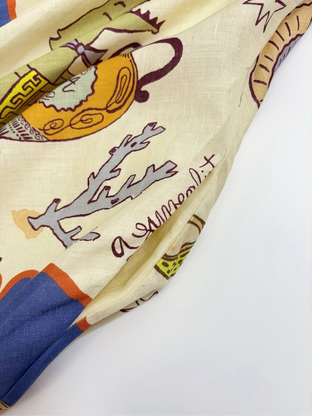 Oil painting sense island print vacation style orange edge camisole swing dress - View 9