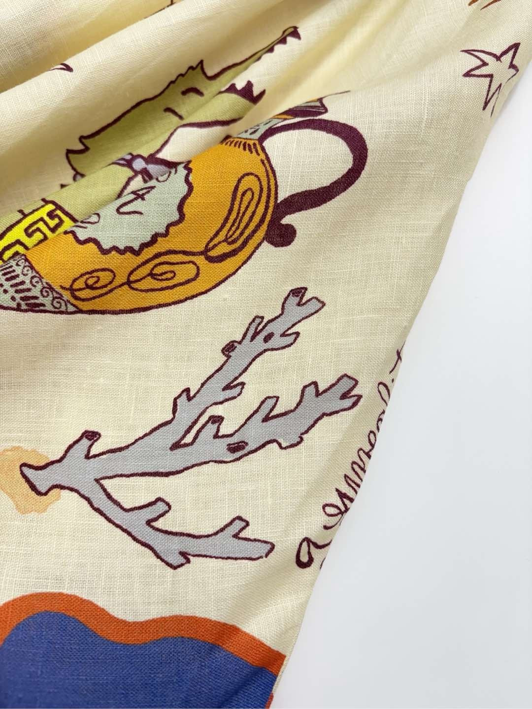 Oil painting sense island print vacation style orange edge camisole swing dress - View 14