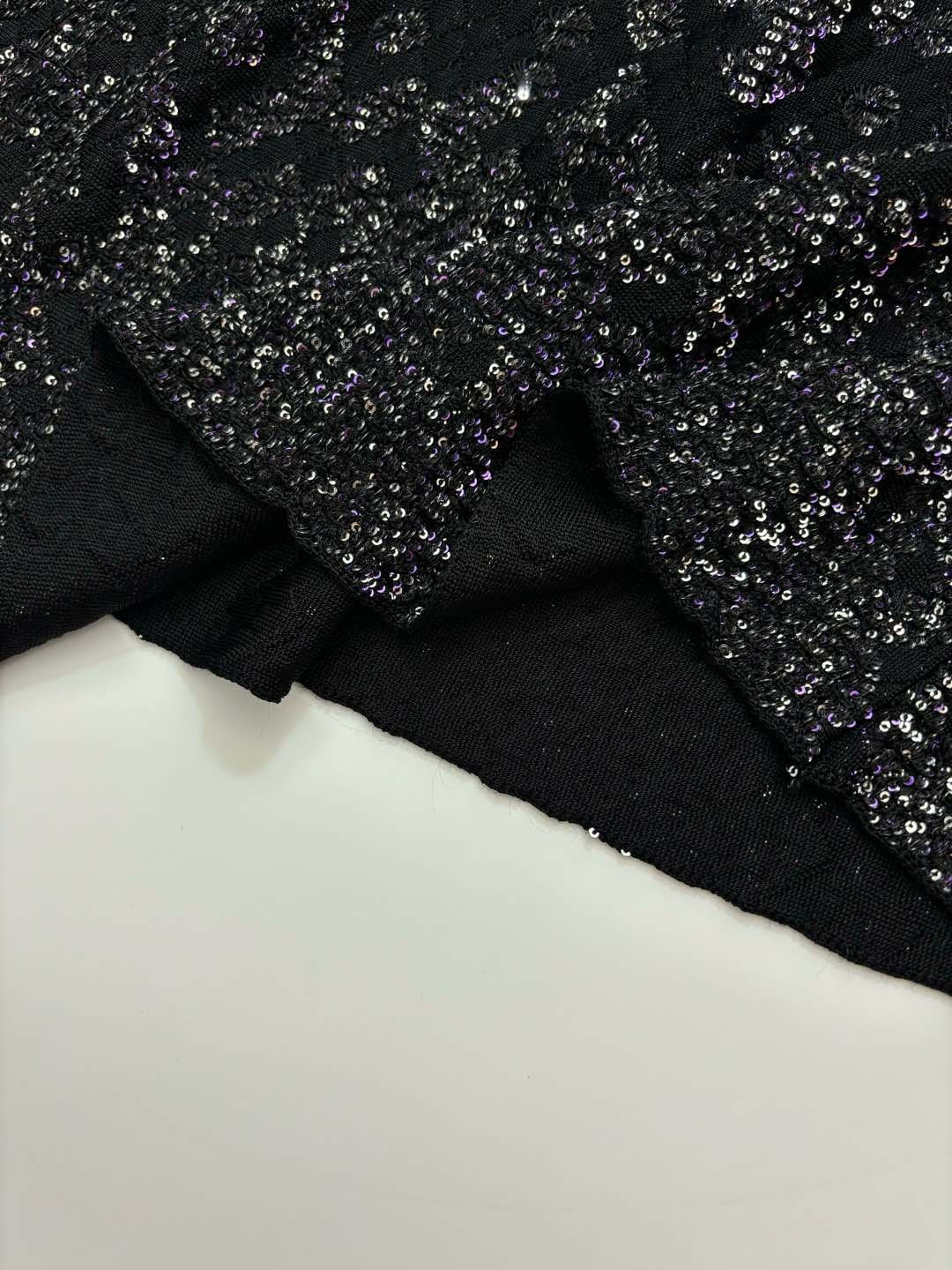 Heavy beaded sequin fine flash high waist bow umbrella skirt - View 8