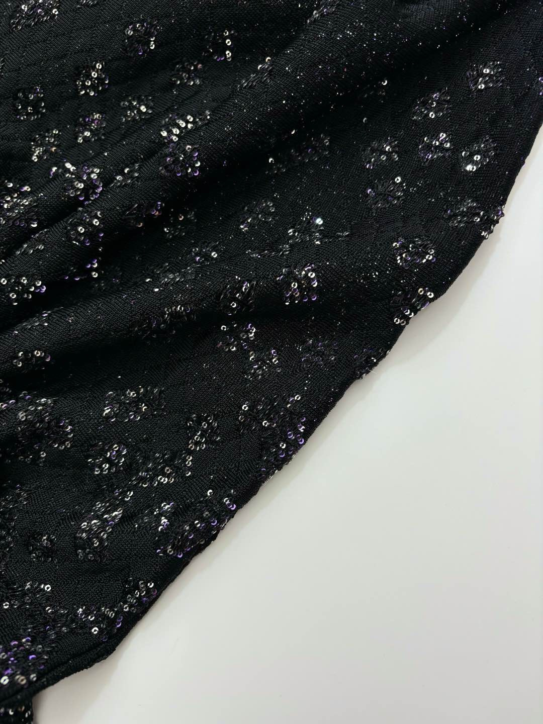 Heavy beaded sequin fine flash high waist bow umbrella skirt - View 7