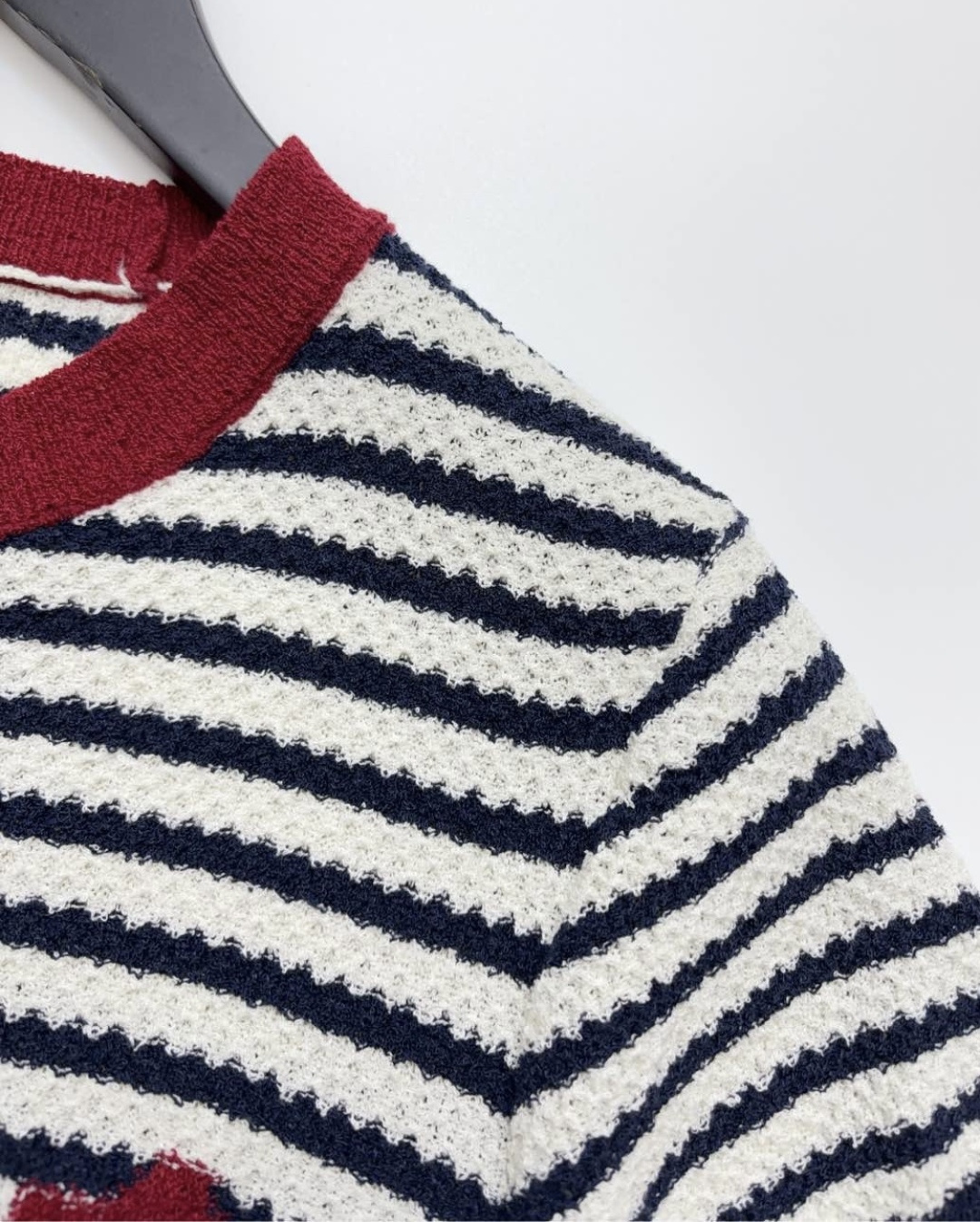 Sailor-striped knitted T-shirt - View 3