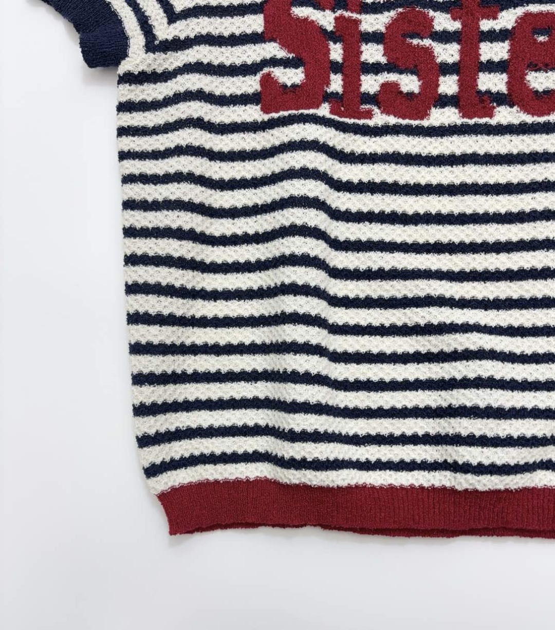 Sailor-striped knitted T-shirt - View 7