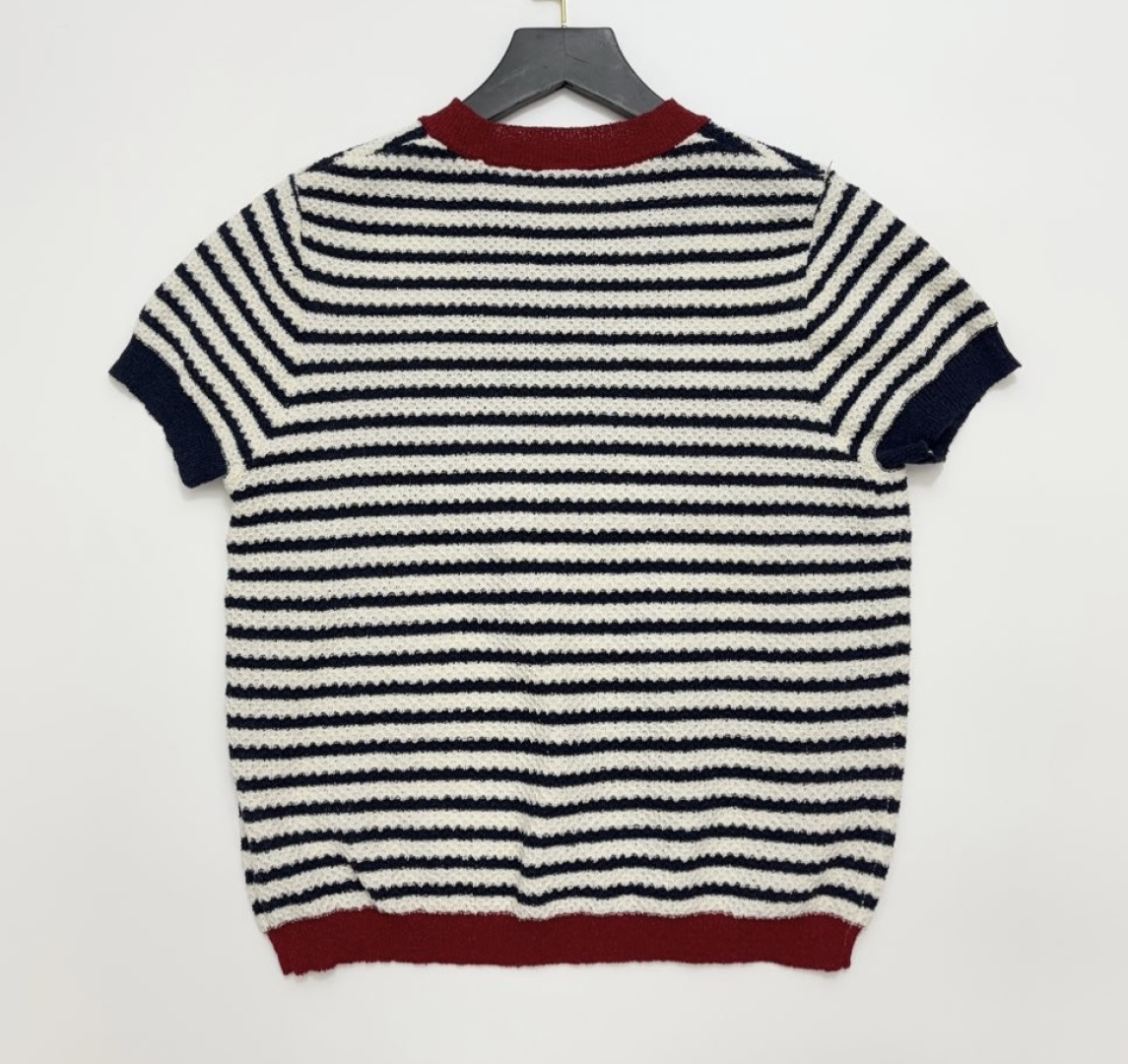 Sailor-striped knitted T-shirt - View 12