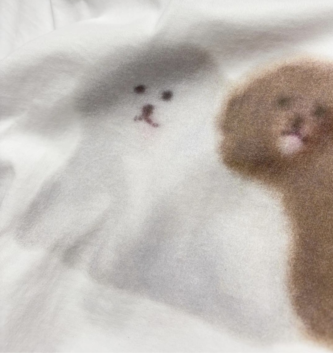 White puppy print T-shirt (0.13kg) - View 5
