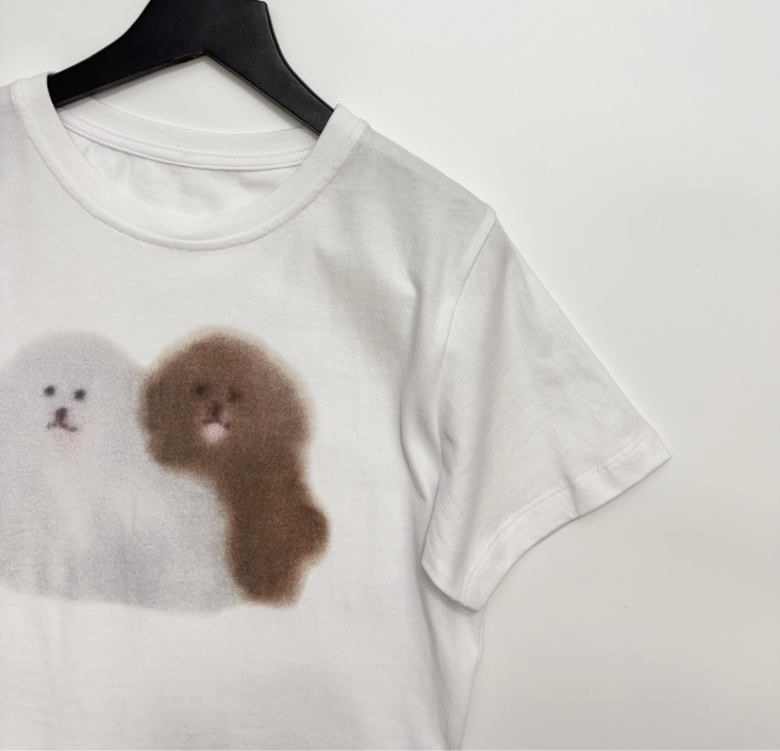 White puppy print T-shirt (0.13kg) - View 2