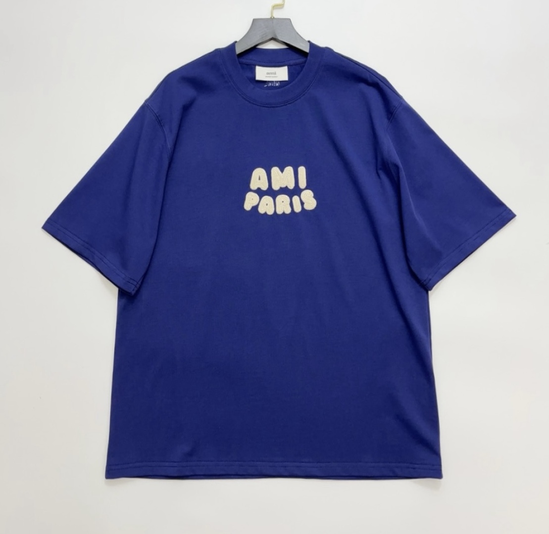 Flocked Letter Logo Short-Sleeve Pure Cotton T-Shirt