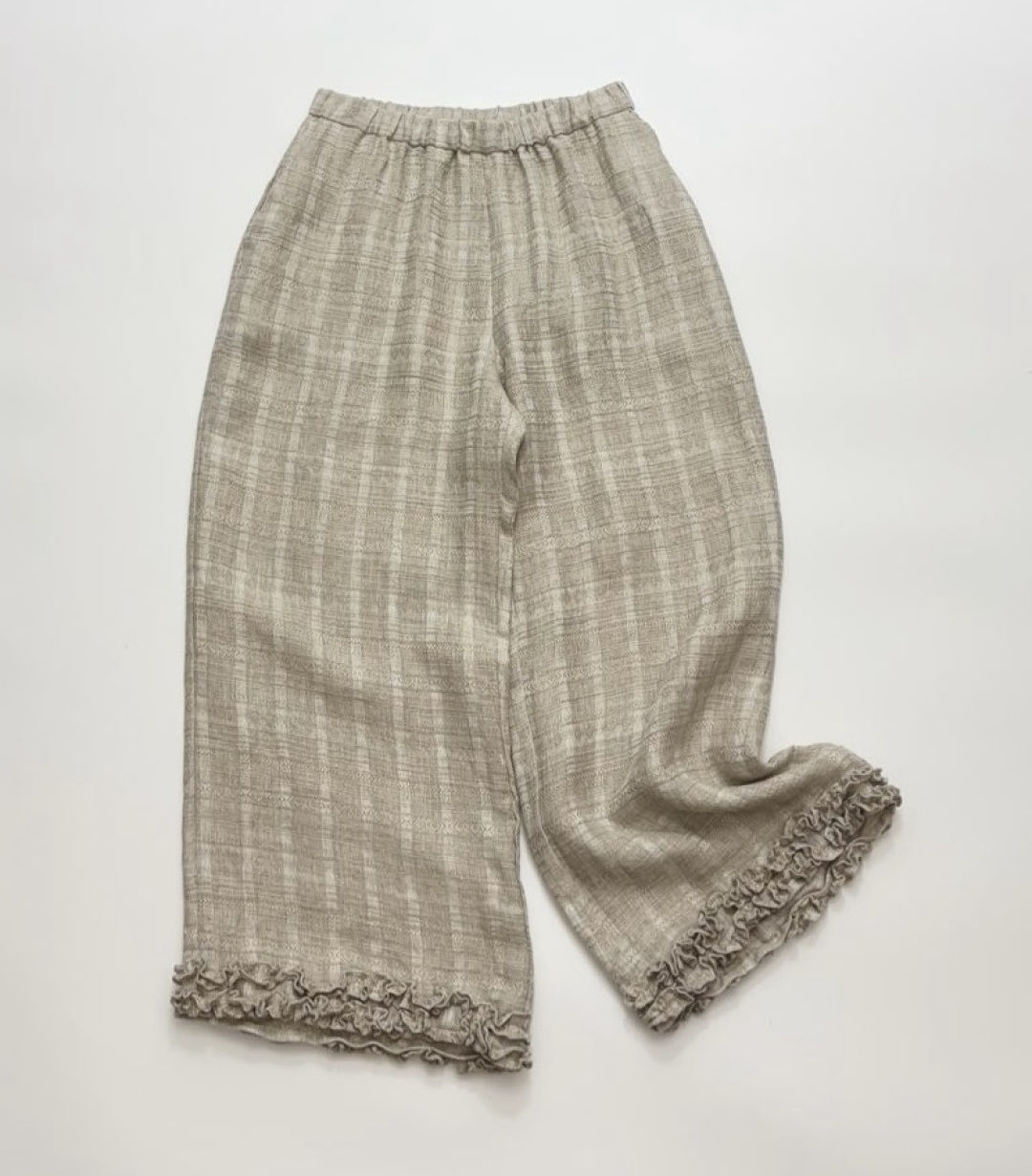 Retro lace linen straight loose waist casual loose wide-leg pants