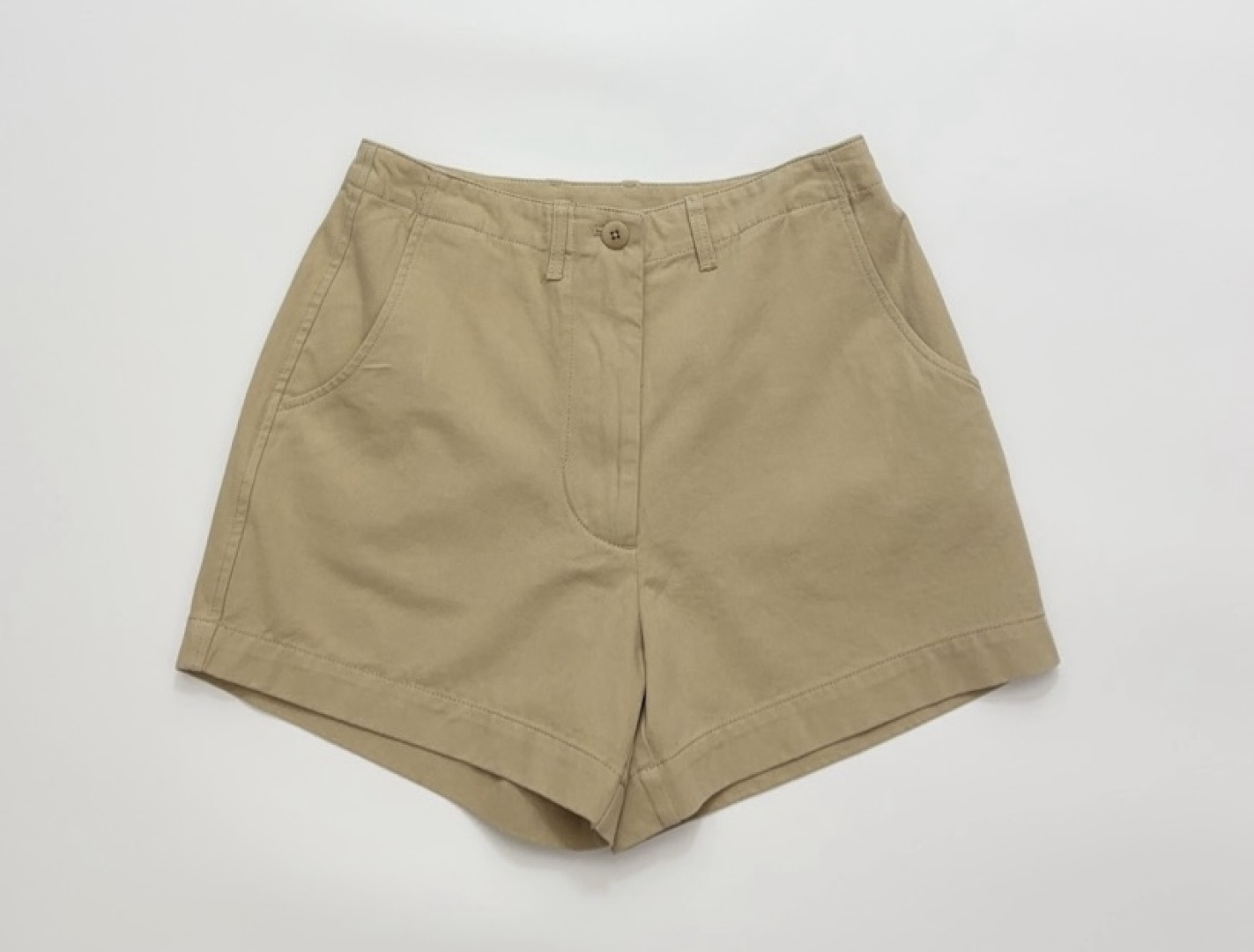 Cut label cotton material versatile mini chino shorts