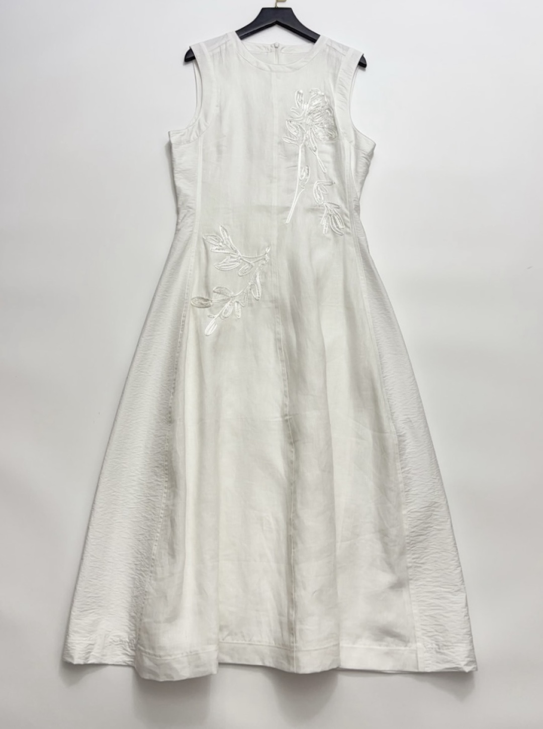 Linen Embroidered Sequin Dress