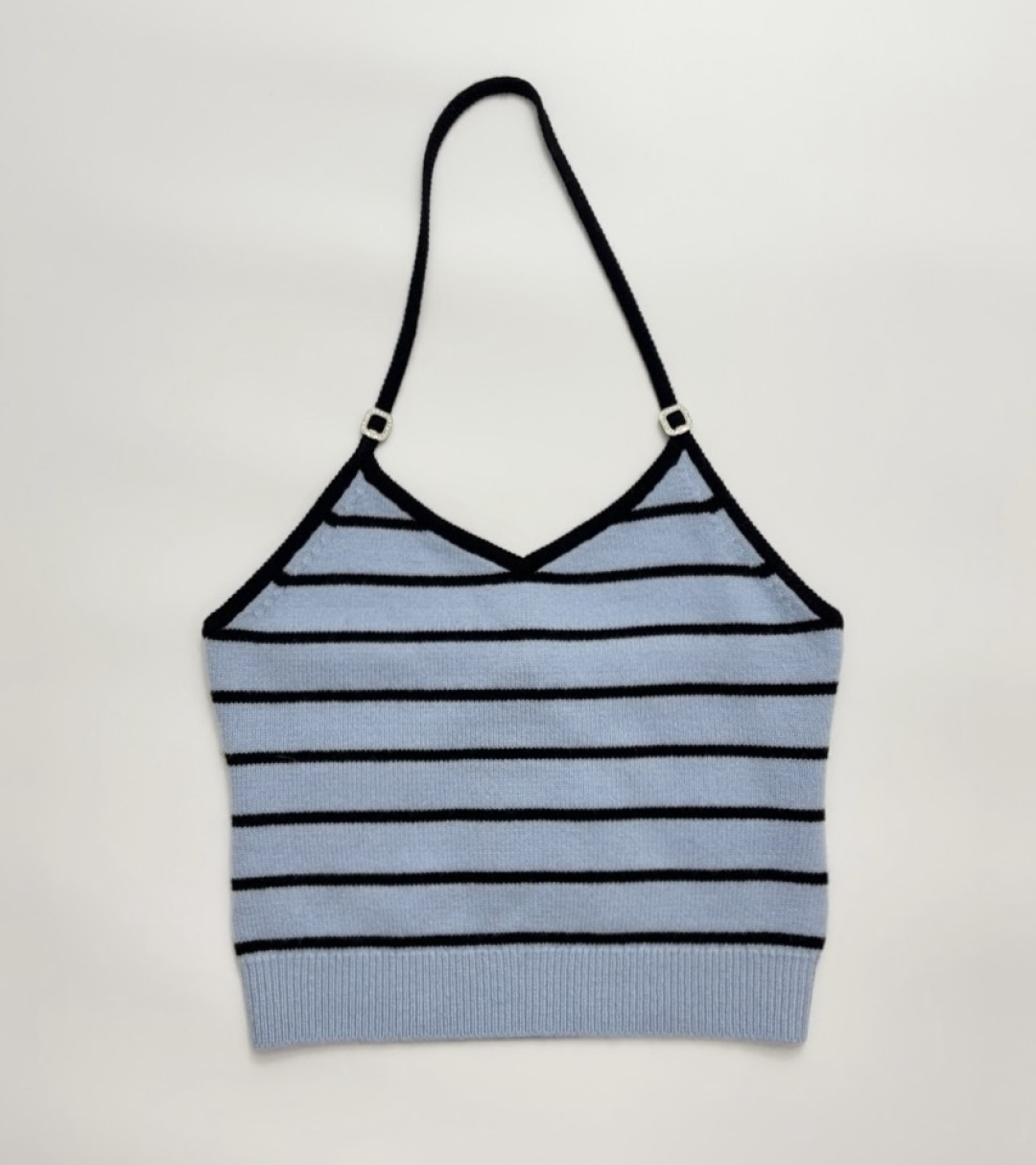 Striped knitted vest