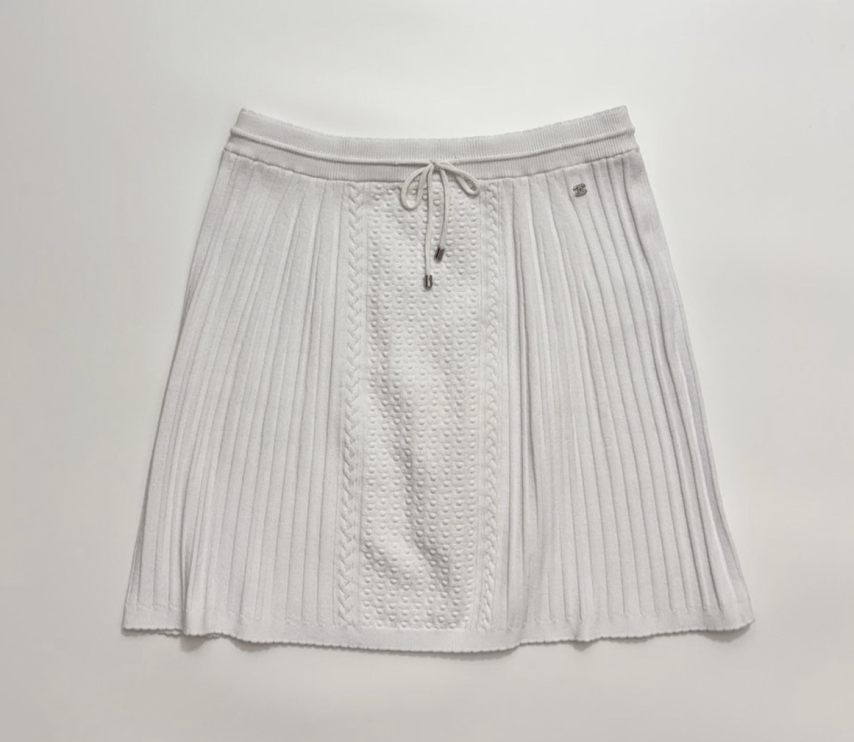 Small fragrance solid color textured elastic waist half skirt