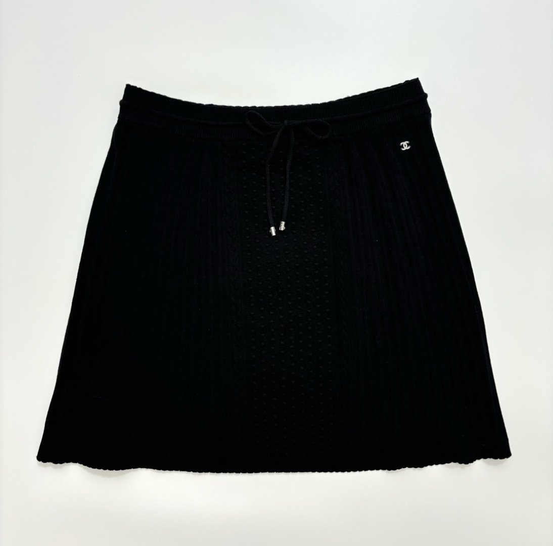 Small Fragrant Pure Color Textured Elastic Waist Half Skirt
