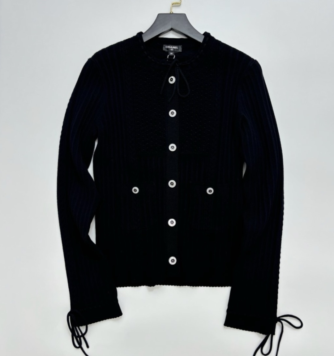 Cardigan knitted coat with small fragrant collar drawstring and diamond pattern, short long sleeves