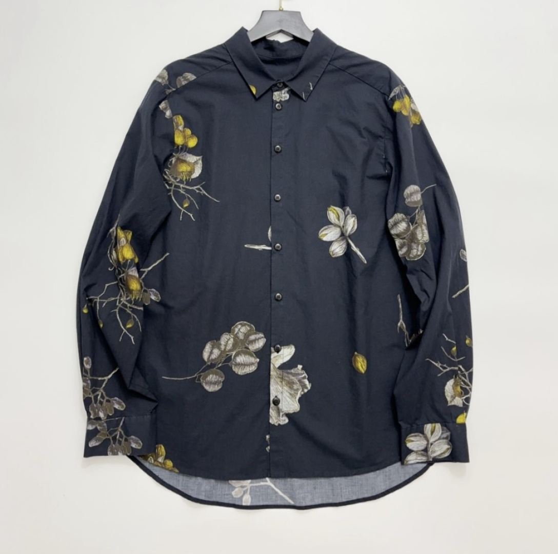 Summer plant print cotton casual shirt jacket