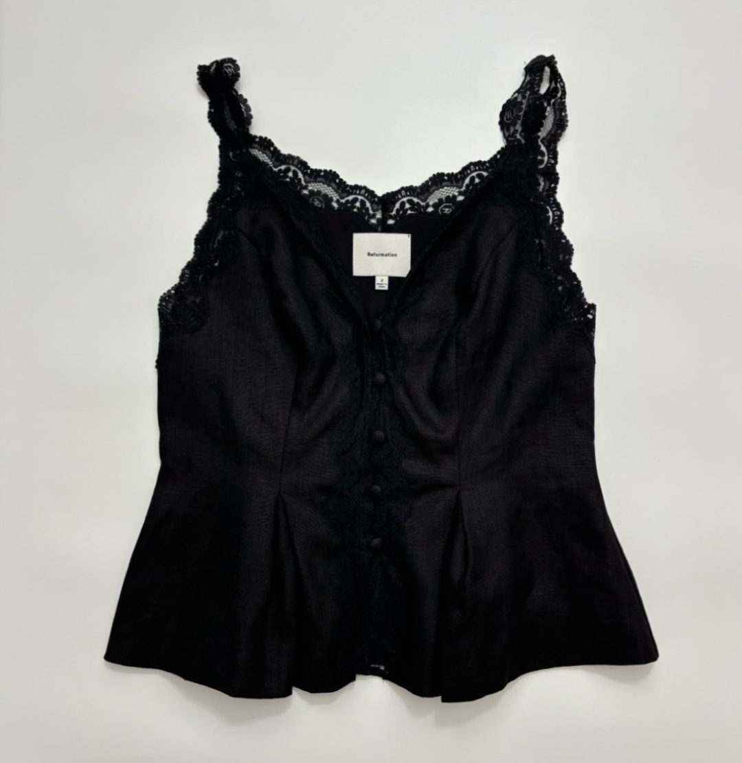 Women's Josefina Lace Patchwork Linen Top